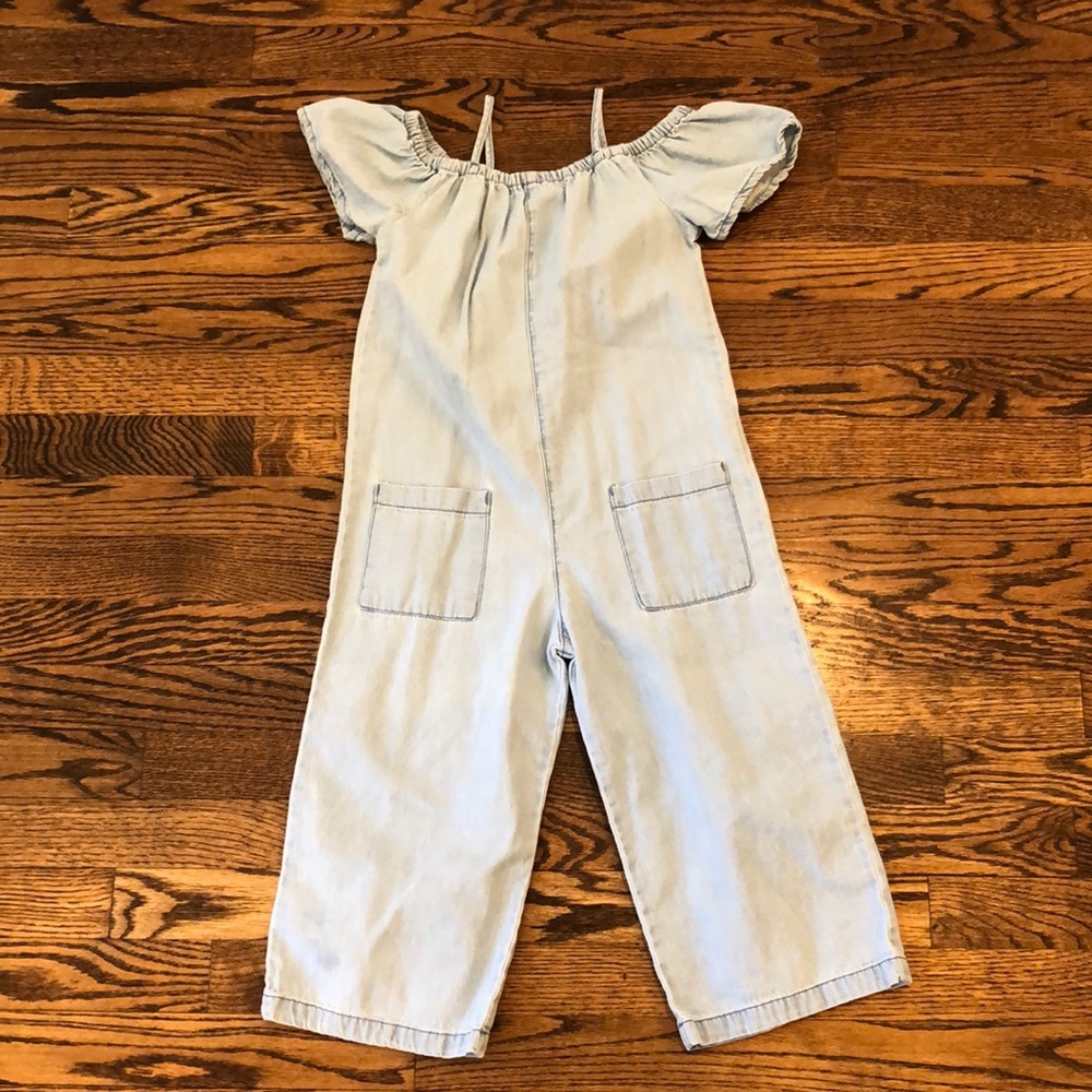 Girls Zara denim cap sleeve romper size 7